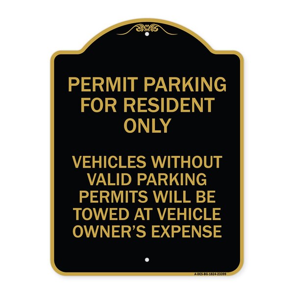 Parking Permit Permit Parking for Residents Only Vehicles Without Valid Parking Permi, BG-1824-23399